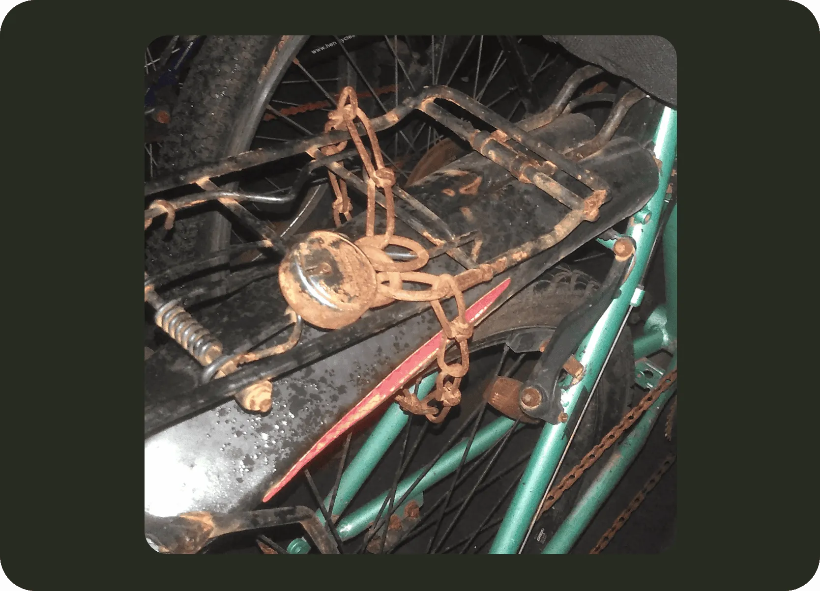 photo of damaged cable lock