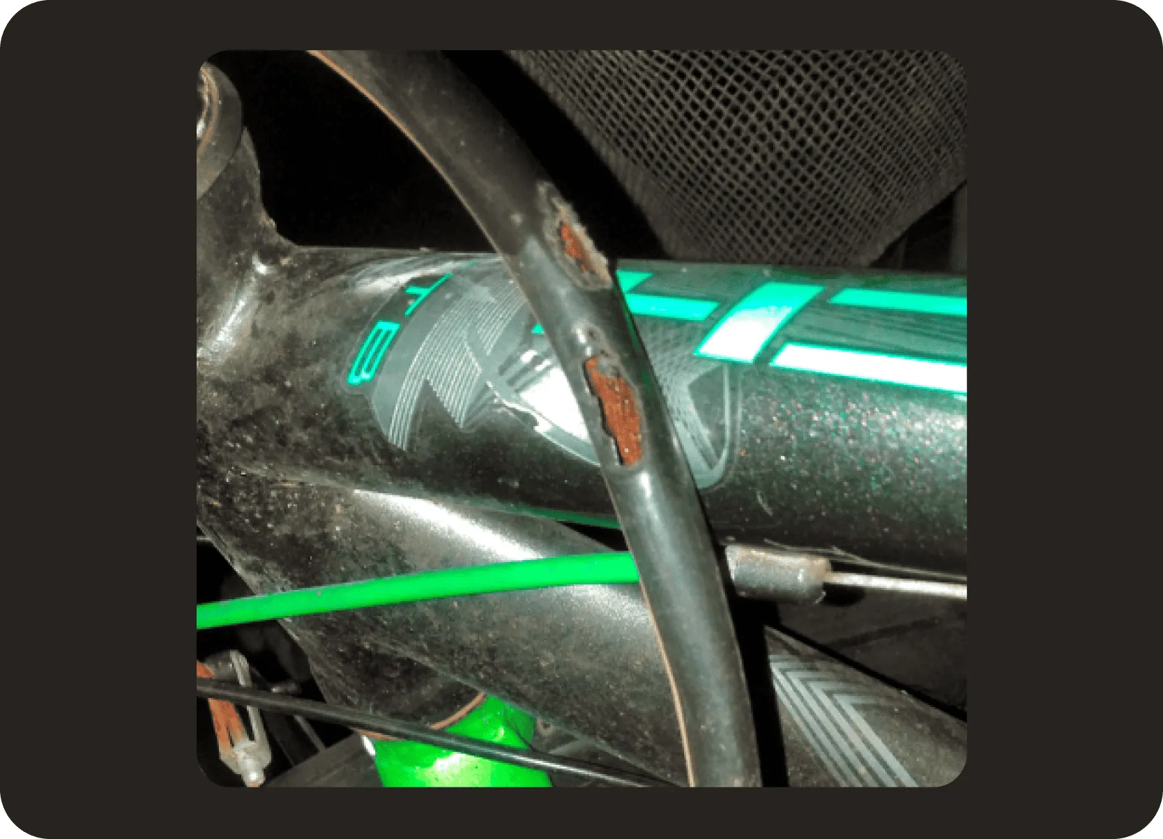 photo of damaged cable lock