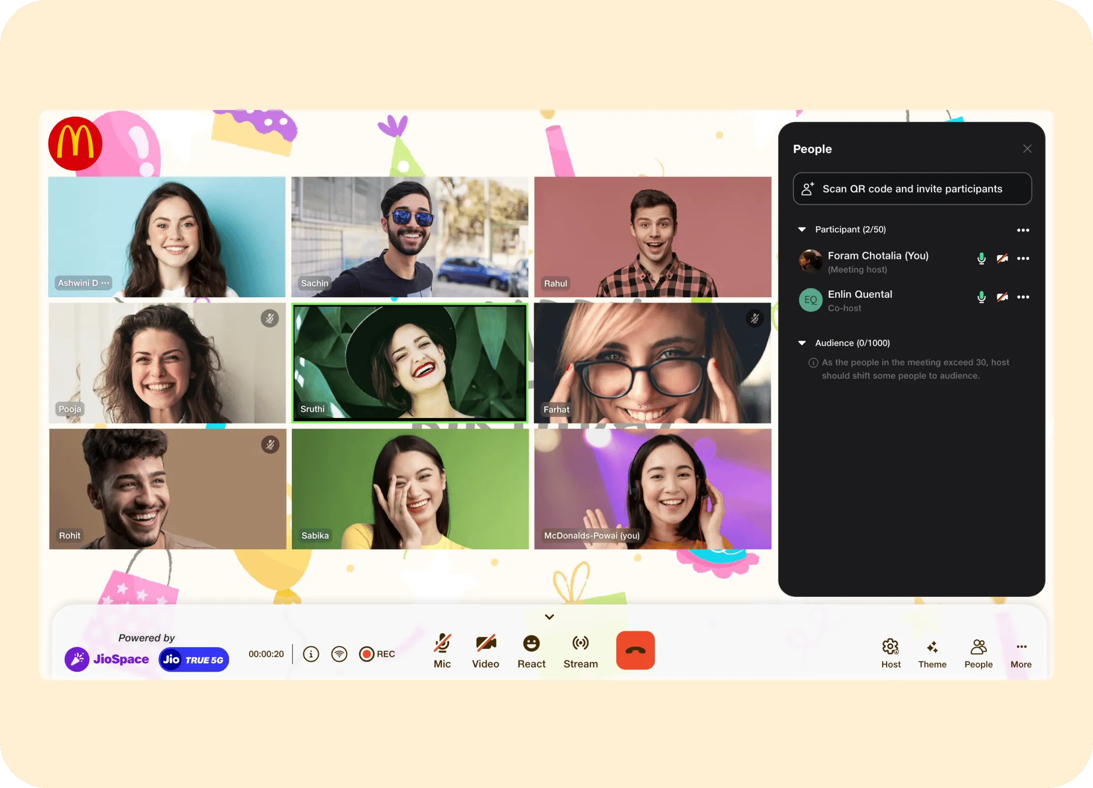 event day - host controls