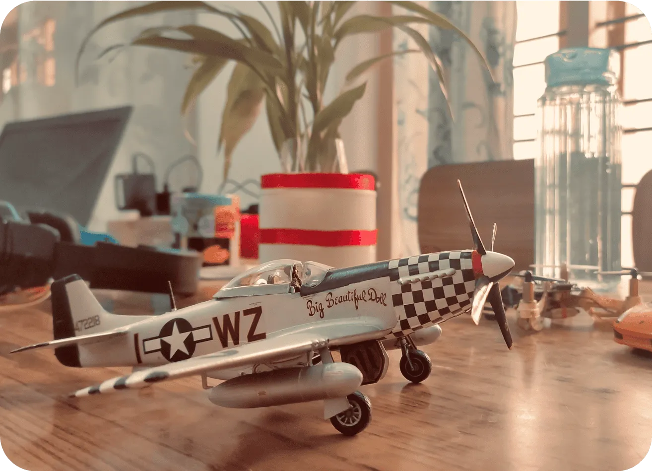 image of scaled model of P-51D Mustang
