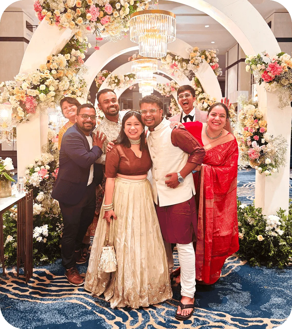 a recent wedding reception with friends