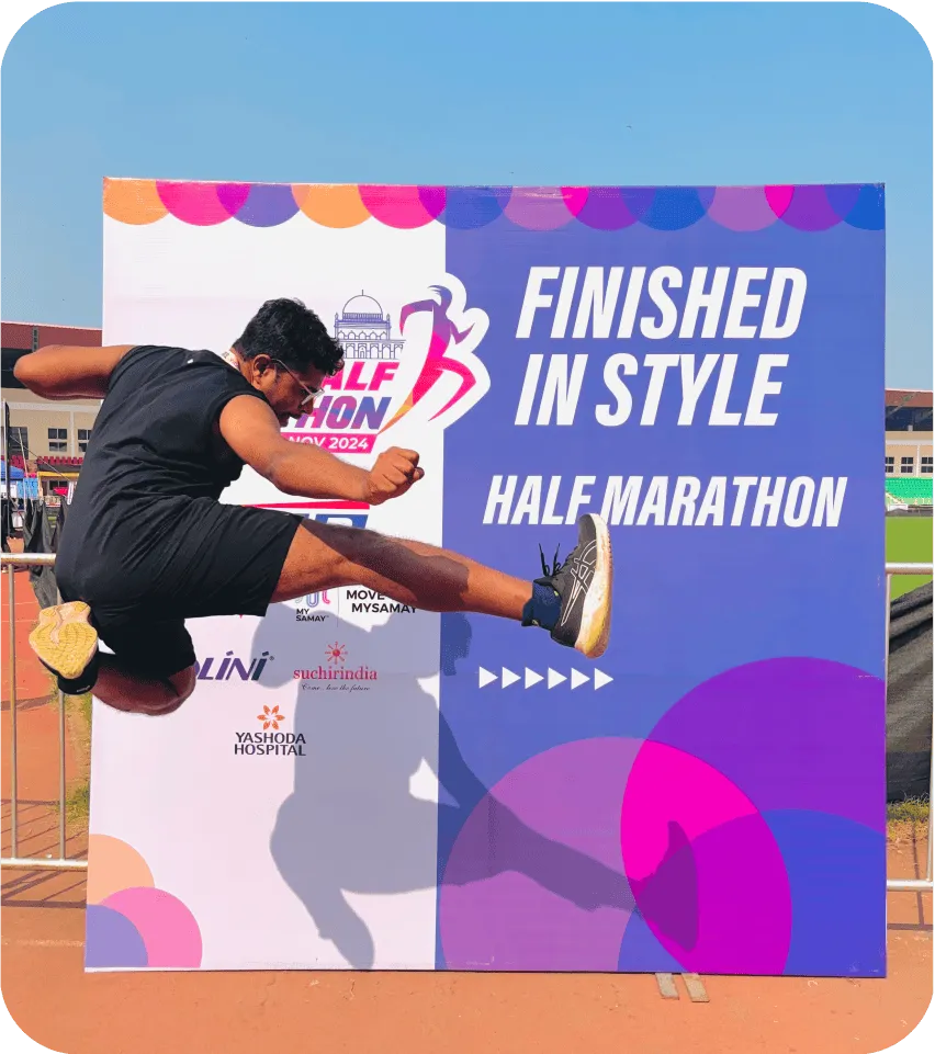 my flying kick to completing half marathon