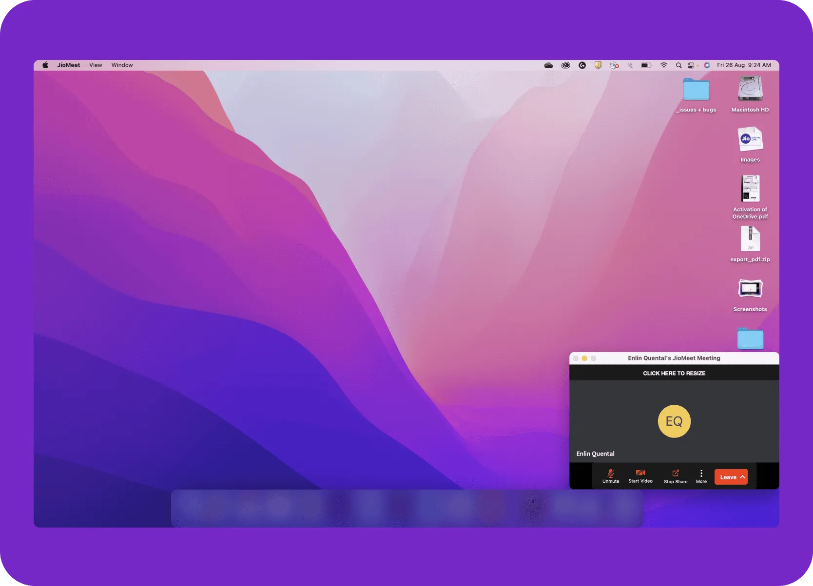 PIP window size as compared to desktop